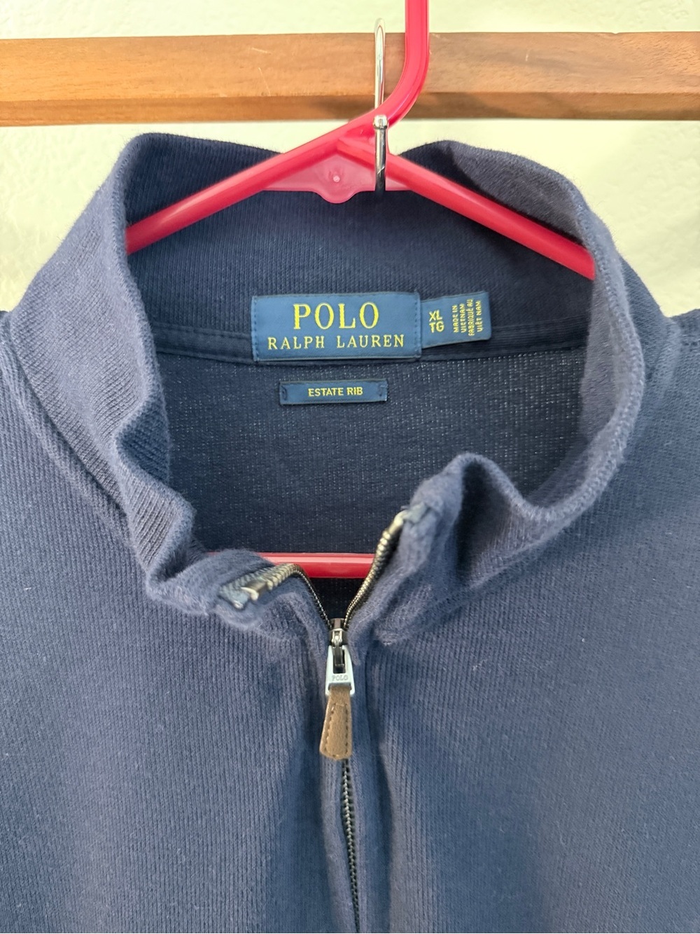 Polo Ralph Lauren Estate Rib Navy Quarter-Zip Pullover - Picture 2 of 6